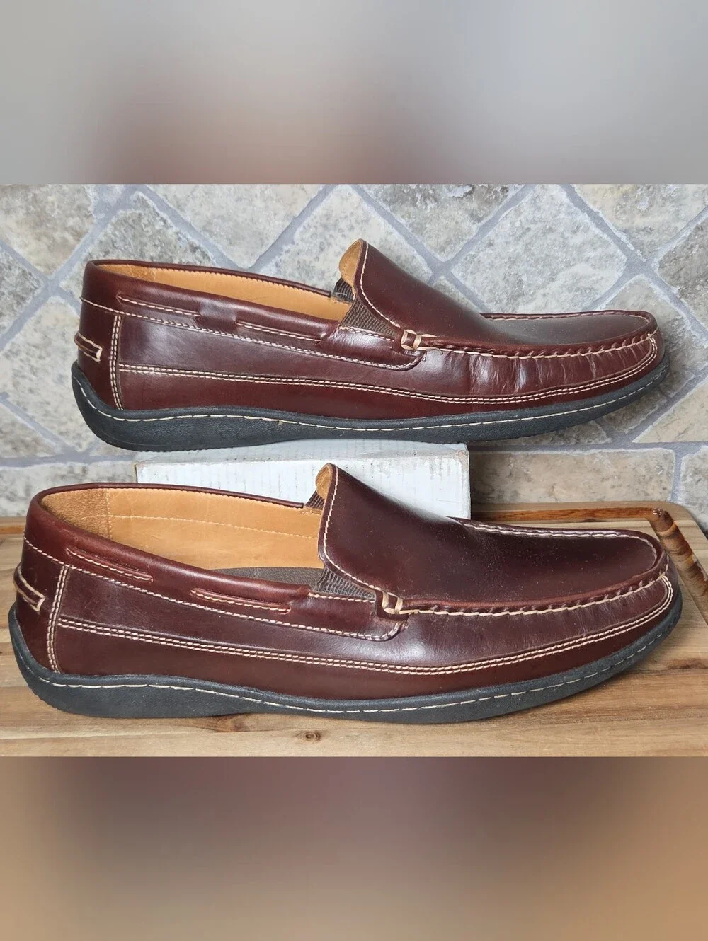 Johnston & Murphy Men's Fowler Venetian Loafer 25-8343 Mahogany 11 M